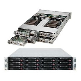 Supermicro 6028TR-HTFR Intel® C612 LGA 2011 (Socket R) Armadio (2U) Nero, Grigio (SYS-6028TR-HTFR)