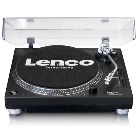 Lenco L-3809 Giradischi a trasmissione diretta Nero, Argento (L-3809BK)