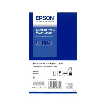 Epson SureLab Pro-S Glossy 8" x 65m carta fotografica Bianco Lucida (C13S450063)