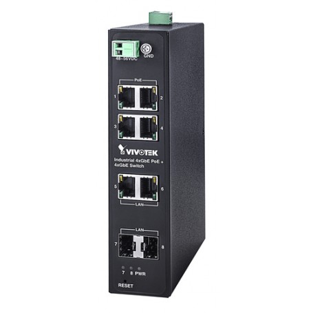VIVOTEK AW-IHT-0800 switch di rete Non gestito L2 Gigabit Ethernet (10/100/1000) Supporto Power over Ethernet (PoE (AW-IHT-0800)