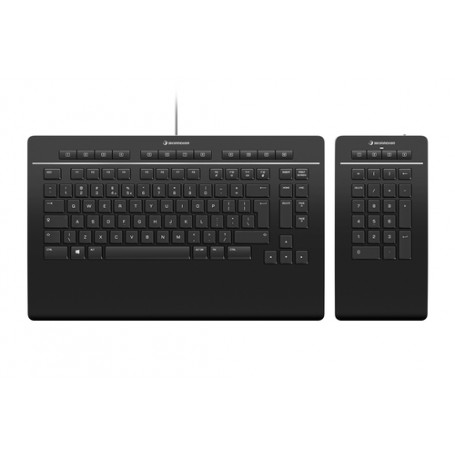 3Dconnexion Keyboard Pro with Numpad tastiera USB + RF Wireless + Bluetooth QWERTY Nordic Nero (3DX-700094)