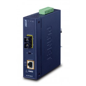 PLANET IP30 Industrial 10/100/1000BA convertitore multimediale di rete 1000 Mbit/s Blu (IGTP-802T)