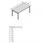 VISTA 140X80 GAMBE A PONTE AL+BI (VE1PP1408L94BI)