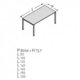 VISTA 160X80 GAMBE A PONTE AL+BI (VE1PP1608L94BI)
