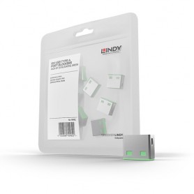 Lindy 40461 clip sicura Bloccaporte USB tipo A Verde Acrilonitrile butadiene stirene (ABS) 10 pz (40461-LND)