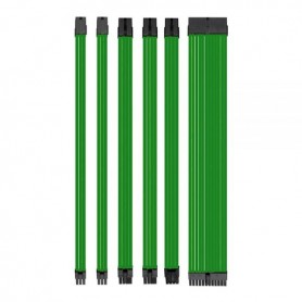 KIT CAVI SLEEVED VERDE IN NYLON PER ALIMENTATORI PC CON PIEDINI (CB0520PW-D1V100)