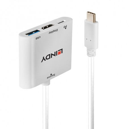 Lindy 43274 hub di interfaccia USB 3.2 Gen 1 (3.1 Gen 1) Type-C Bianco (43274-LND)