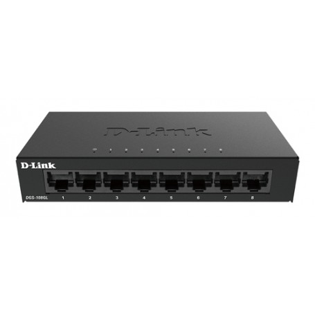 D-Link DGS-108GL Non gestito Gigabit Ethernet (10/100/1000) Nero (DGS-108GL)