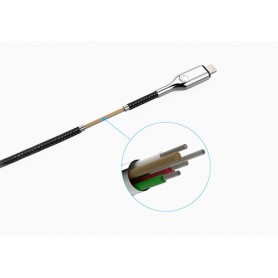 Cygnett Lightning - USB-A 2 m Nero, Acciaio inossidabile (CY2670PCCAL)