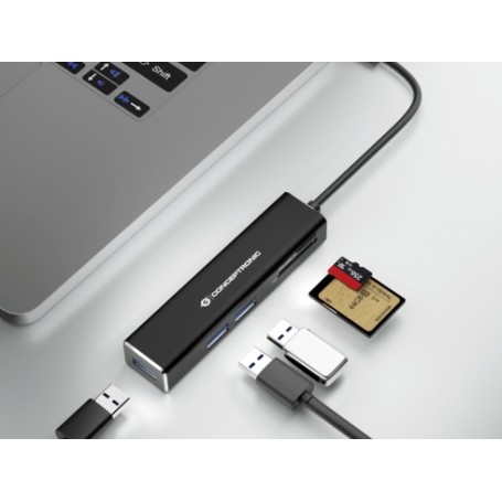 Conceptronic DONN08B hub di interfaccia USB 3.2 Gen 1 (3.1 Gen 1) Type-C 5000 Mbit/s Nero (DONN08B)