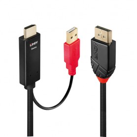 Lindy 41426 cavo e adattatore video 2 m HDMI + USB DisplayPort Nero, Rosso (41426)