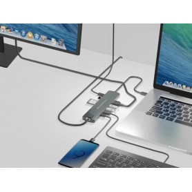 Conceptronic DONN06G hub di interfaccia USB 3.2 Gen 1 (3.1 Gen 1) Type-C 5000 Mbit/s Nero, Argento (DONN06G)