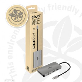 CLUB3D CSV-1593 hub di interfaccia USB 3.2 Gen 1 (3.1 Gen 1) Type-C 16200 Mbit/s Metallico (CSV-1593)
