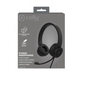 Celly SWHeadset Auricolare Cablato A Padiglione Musica e Chiamate Nero (SWHEADSETBK)