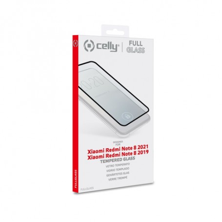 Celly FULL GLASS Xiaomi Redmi Note 8 2021/Redmi Note 8 2019 Pellicola proteggischermo trasparente 1 pz (FULLGLASS978BK)