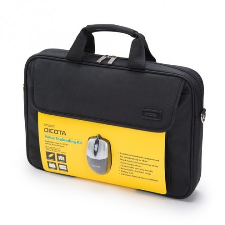 Dicota Value Toploading Kit borsa per notebook 39,6 cm (15.6") Borsa da corriere Nero (D30805)