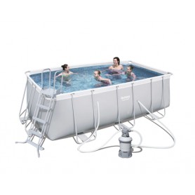 Bestway Power Steel 56457 piscina fuori terra Piscina con bordi Piscina rettangolare 8124 L Blu, Grigio (56457)