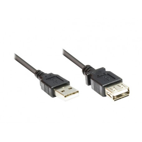 Alcasa USB 2.0 AM/AF 0.6m cavo USB 0,6 m USB A Nero (2511-OF06S)