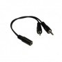 Alcasa 3.5mm - 2x 3.5mm, f-m, 0.2m cavo audio 0,2 m 2 x 3.5mm Nero (AD-35B2S)