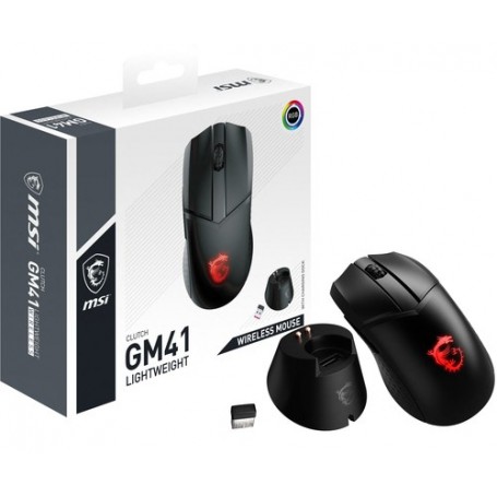 MSI Clutch GM41 Lightweight Wireless mouse Mano destra RF Wireless Ottico 20000 DPI (CLUTCH GM41 LIGHTWEIGHT WIRELESS)