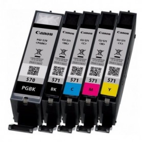 Canon PGI-570/CLI-571 PGBK/C/M/Y/BK cartuccia d'inchiostro 5 pz Originale Resa standard Nero per foto, Ciano per foto (0372C004)