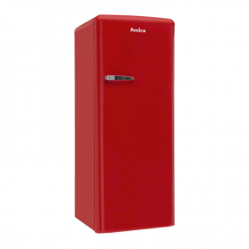 Frigorifero retrò Amica VKSR354150R, larghezza 55cm, 229l, illuminazione LED, 4 ripiani, rosso peperoncino (VKSR354150R)