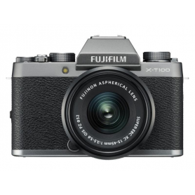 FUJI X-T100 DARK SILVER+15-45 OIS PZ Garanzia 4 anni Fujifilm Italia (X-T100 15-45 DARK SILVER)