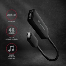 Axagon RVC-DP cavo e adattatore video 0,22 m USB tipo-C DisplayPort Nero (RVC-DP)