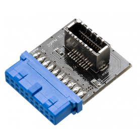 Akasa AK-CBUB51-BK adattatore per inversione del genere dei cavi USB 3.0 19-pin header USB 3.1 A Blu (AK-CBUB51-BK)