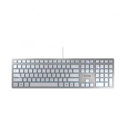 CHERRY KC 6000 Slim tastiera USB Inglese US Argento, Bianco