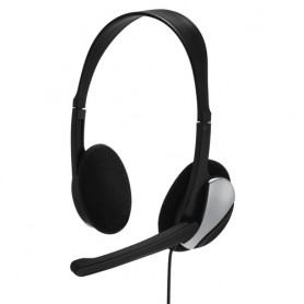 Hama Essential HS 200 Auricolare Cablato A Padiglione Musica e Chiamate Nero, Argento