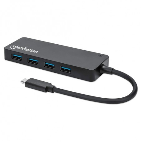 Manhattan 164924 hub di interfaccia USB 3.2 Gen 1 (3.1 Gen 1) Type-C 5000 Mbit/s Nero