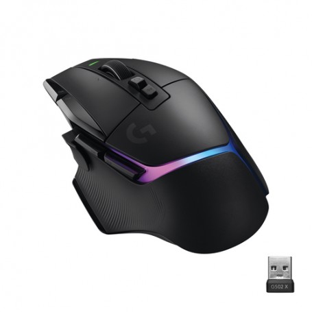 Logitech G G502 X Plus mouse Mano destra RF Wireless Ottico 25600 DPI