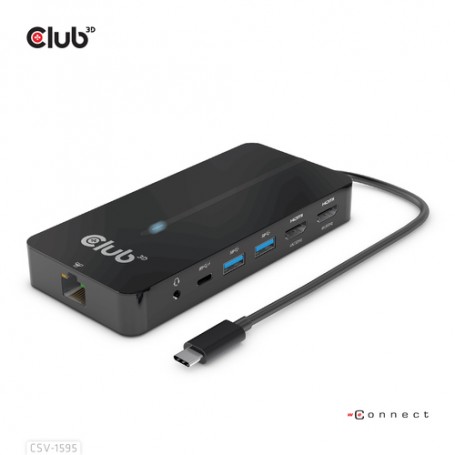 CLUB3D CSV-1595 hub di interfaccia USB 3.2 Gen 1 (3.1 Gen 1) Type-C 5000 Mbit/s Nero