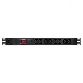 LogiLink PDU8A02 unità di distribuzione dell'energia (PDU) 8 presa(e) AC 1U Nero