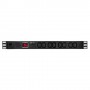 LogiLink PDU8A02 unità di distribuzione dell'energia (PDU) 8 presa(e) AC 1U Nero