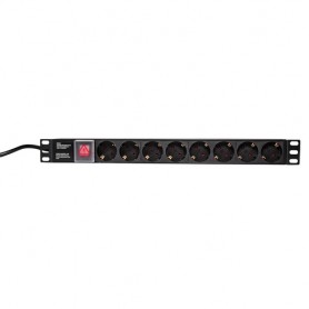 LogiLink PDU8C01 unità di distribuzione dell'energia (PDU) 8 presa(e) AC 1U Nero