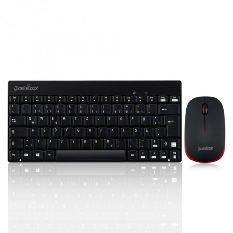 Perixx PERIDUO-712 tastiera Mouse incluso RF Wireless Nero, Rosso