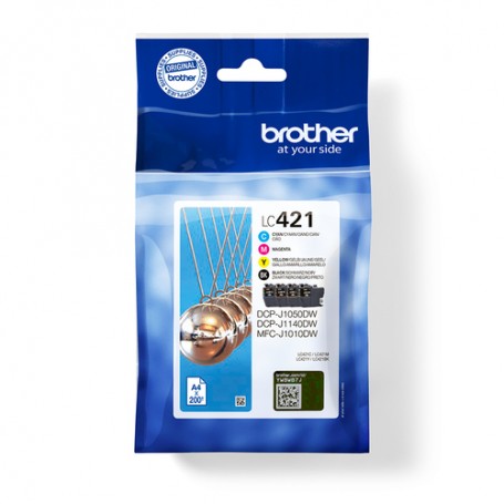 Brother LC421VALDR cartuccia d'inchiostro 1 pz Originale Nero, Ciano, Magenta, Giallo