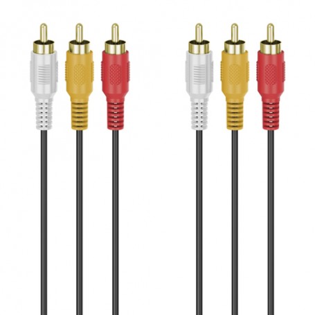 Hama 00305014 cavo audio 3 m 3 x RCA Nero