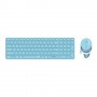 Rapoo 9850M tastiera Mouse incluso RF senza fili + Bluetooth QWERTZ Tedesco Blu