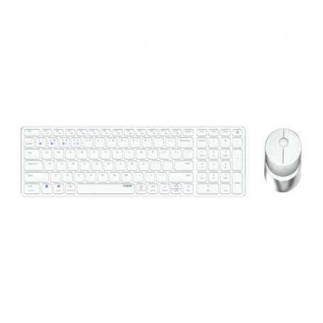 Rapoo 9750M tastiera Mouse incluso RF senza fili + Bluetooth QWERTZ Tedesco Bianco