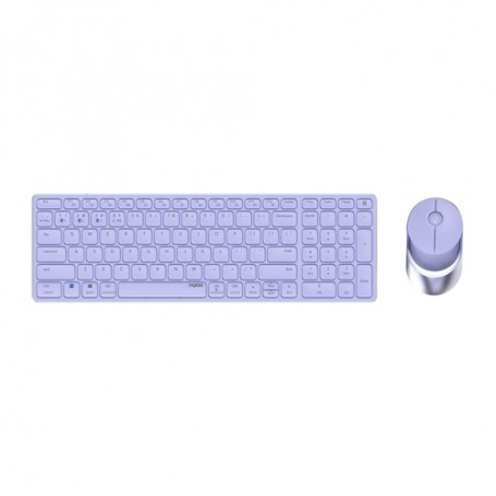 Rapoo 9750M tastiera Mouse incluso RF senza fili + Bluetooth QWERTZ Tedesco Lillà