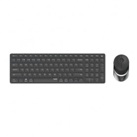 Rapoo 9750M tastiera Mouse incluso RF senza fili + Bluetooth QWERTZ Tedesco Grigio