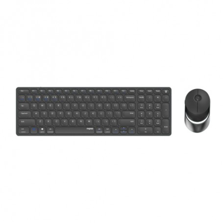 Rapoo 9750M tastiera Mouse incluso RF senza fili + Bluetooth QWERTZ Tedesco Grigio