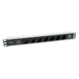 Equip 333315 unità di distribuzione dell'energia (PDU) 7 presa(e) AC 1U Nero, Argento