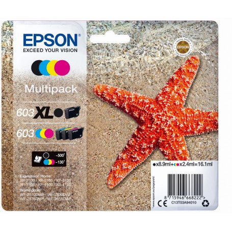 Epson 603 XL cartuccia d'inchiostro 1 pz Originale Resa elevata (XL) Nero, Ciano, Magenta, Giallo (C13T03A94020)