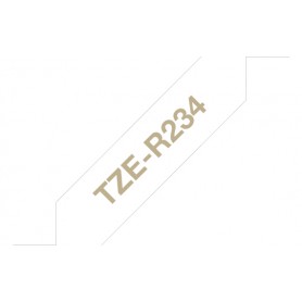 Brother TZE-R234 nastro per etichettatrice Oro su bianco (TZER234)
