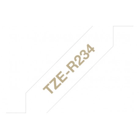 Brother TZE-R234 nastro per etichettatrice Oro su bianco (TZER234)
