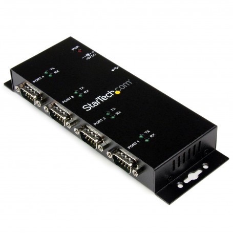 StarTech.com Hub adattatore seriale USB a DB9 RS232 4 porte – Guide DIN industriali DIN e montabile a parete (ICUSB2324I)